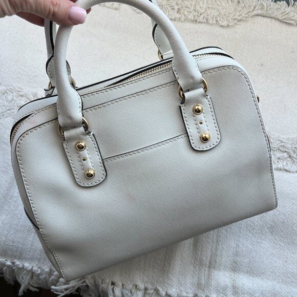 Michael Kors Jet Set Saffiano White Bowling Bag Crossbody Strap (SMALL) - Picture 2 of 7